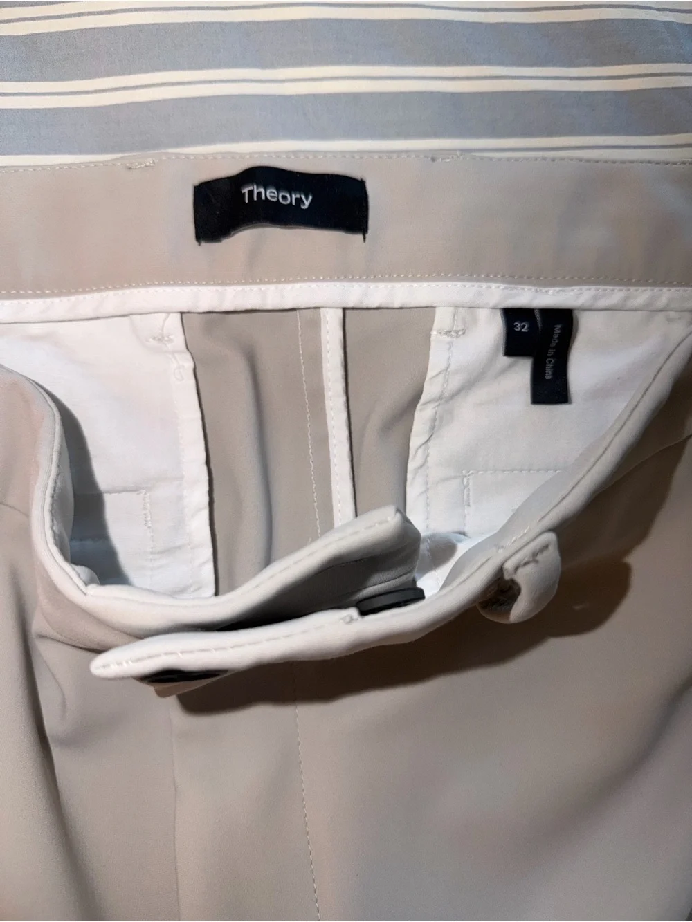 Theory Zaine Pant in Precision Point 32x32 Putty Color